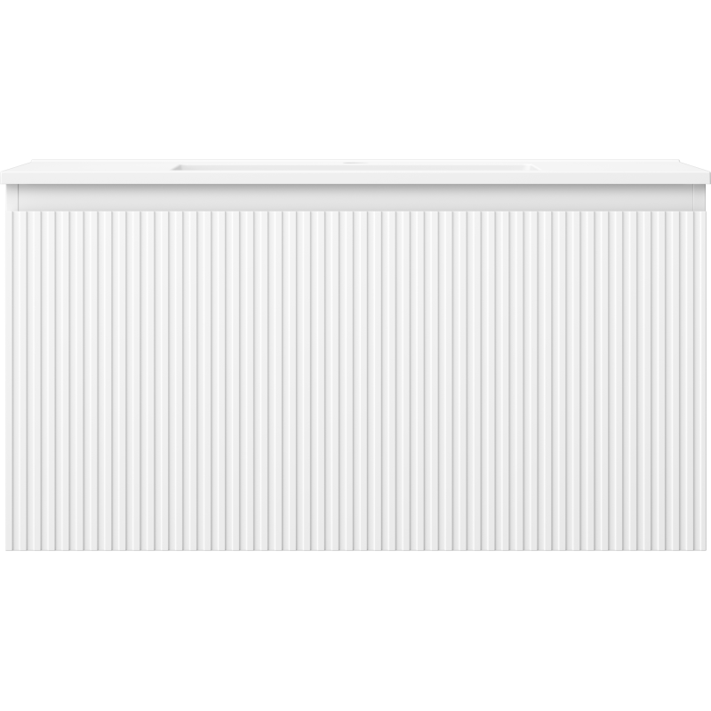 Mexen Rivel dulap de baie 90 cm cu lavoar Otis, 1 sertar, cu profile, alb mat - 91A20-09047-1-BF01-W18M01