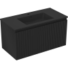 Mexen Rivel dulap baie 90 cm cu lavoar Otis, 1 sertar, canelat, negru mat - 91A20-09047-1-BF71-W18M71