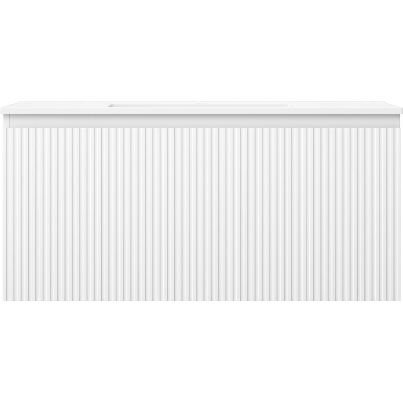 Mexen Rivel dulap de baie 100 cm cu lavoar Otis, 1 sertar, striat, alb mat - 91A20-10047-1-BF01-W18M01