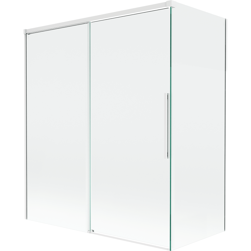 Mexen Rox kétszárnyú tolózuhany paraván 140 + 70 x 150 cm, átlátszó, fehér - 8C9-140-070-20-00