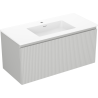Mexen Rivel dulap baie 100 cm cu chiuvetă Otis, 1 sertar, riflat, gri mat/alb mat - 91A20-10047-1-BF62-W18M01