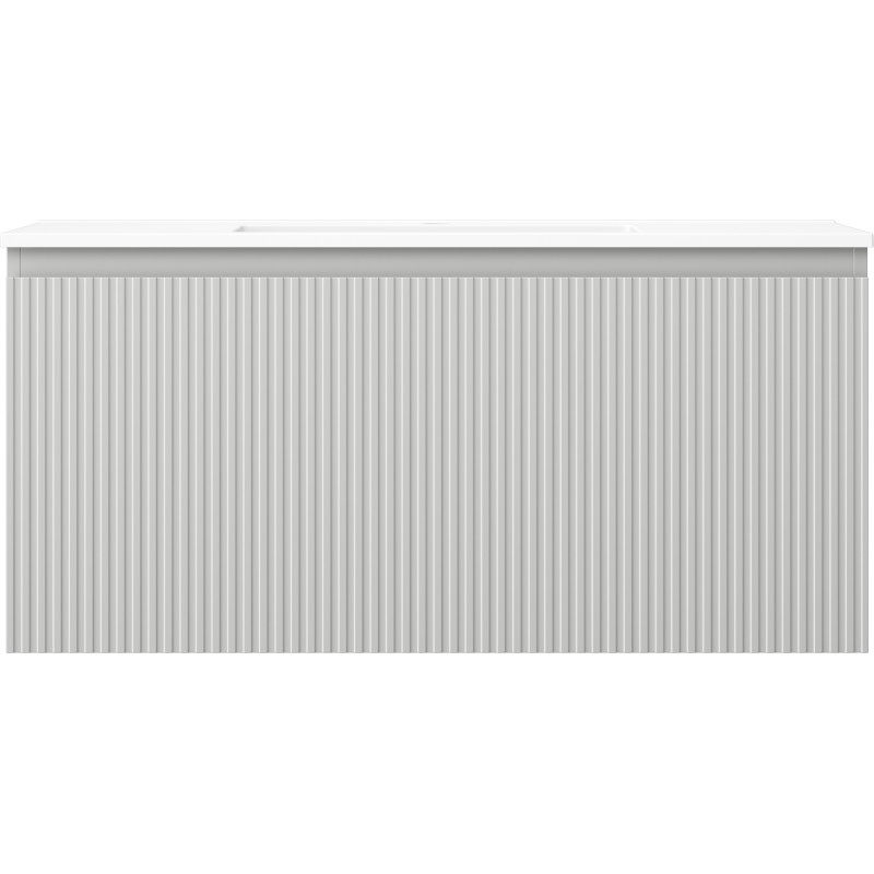Mexen Rivel dulap baie 100 cm cu chiuvetă Otis, 1 sertar, riflat, gri mat/alb mat - 91A20-10047-1-BF62-W18M01
