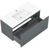 Mexen Rivel dulap baie 100 cm cu lavoar Otis, 1 sertar, cu caneluri, grafit mat/alb mat - 91A20-10047-1-BF66-W18M01