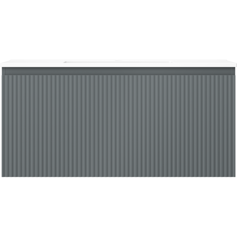 Mexen Rivel 100 cm-es fürdőszobai szekrény mosdóval Otis, 1 fiók, bordázott, grafit matt/fehér matt