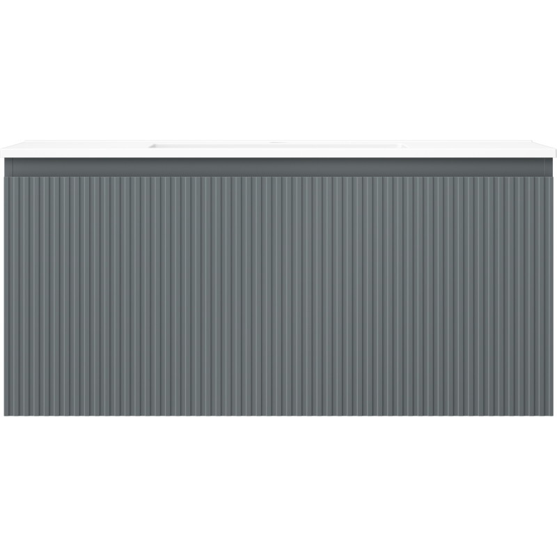 Mexen Rivel dulap de baie 100 cm cu chiuvetă Otis, 1 sertar, canelat, grafit mat/alb mat - 91A20-10047-1-BF66-W18M01