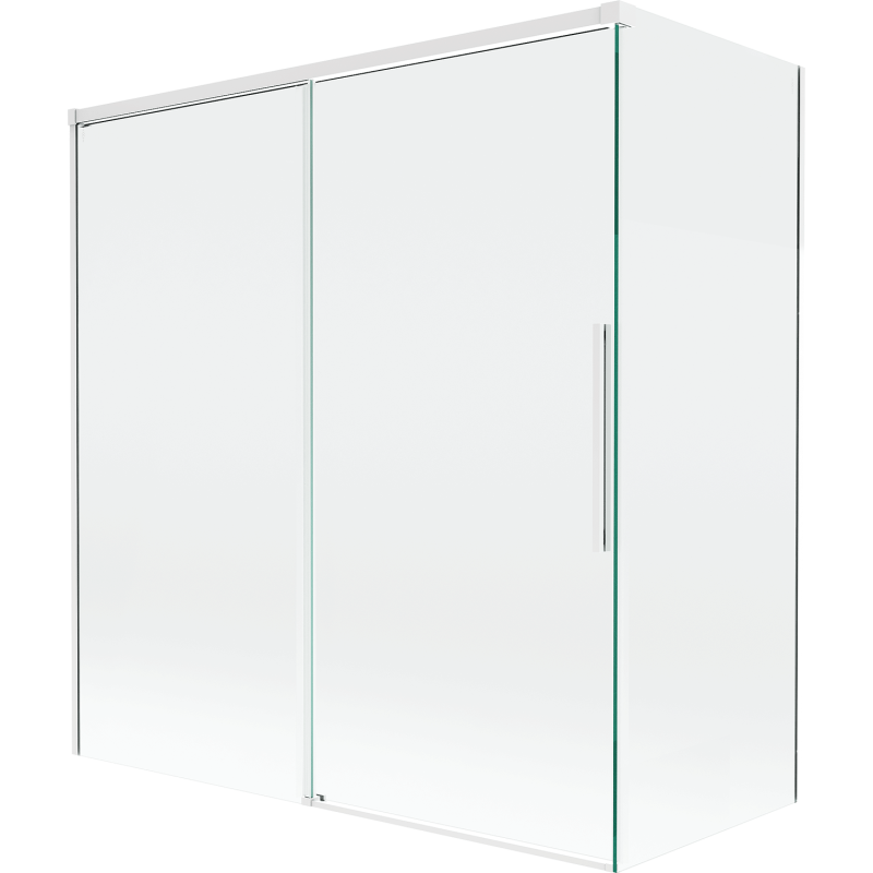 Mexen Rox 2-szárnyas tolható kádparaván 150 + 70 x 150 cm, átlátszó, fehér - 8C9-150-070-20-00