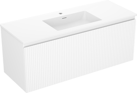 Mexen Rivel dulap baie 120 cm cu chiuvetă Otis, 1 sertar, nervurat, alb mat - 91A20-12047-1-BF01-W18M01