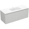 Mexen Rivel dulap de baie 120 cm cu lavoar Otis, 1 sertar, riflat, gri mat/alb mat - 91A20-12047-1-BF62-W18M01