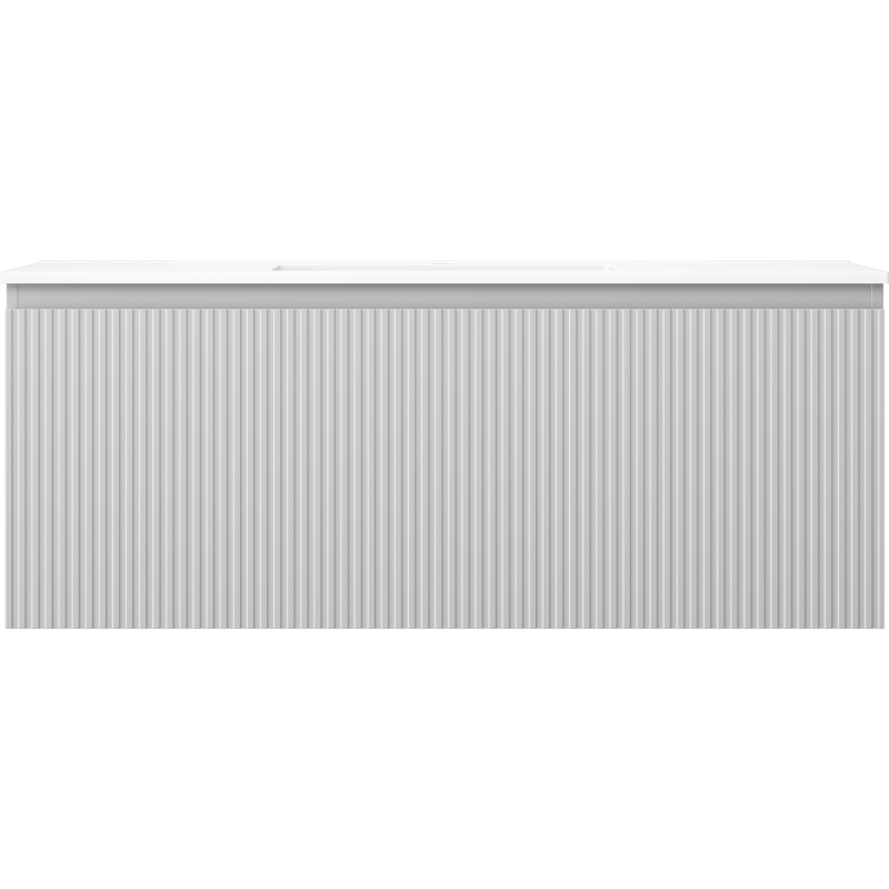 Mexen Rivel 120 cm-es fürdőszobai szekrény Otis mosdóval, 1 fiók, bordázott, szürke matt/fehér matt - 91A20-12047-1-BF62-W18M01