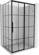 Mexen Rox tolóajtós jobbos zuhanykabin 160 x 70 cm, fekete rácsos, fekete - 8C2-160-070-70-77-P