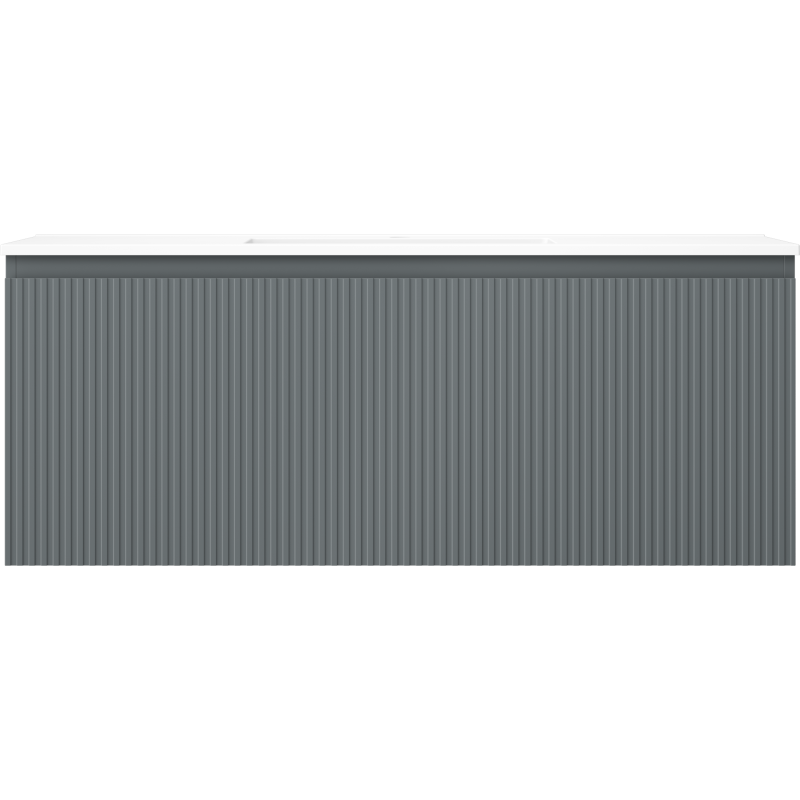 Mexen Rivel dulap baie 120 cm cu lavoar Otis, 1 sertar, caneluri, grafit mat/alb mat - 91A20-12047-1-BF66-W18M0