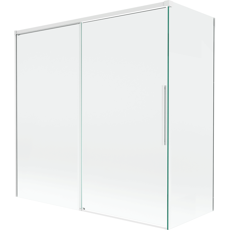 Mexen Rox kétajtós kádparaván tolóajtós 160 + 75 x 150 cm, átlátszó, fehér - 8C9-160-075-20-00