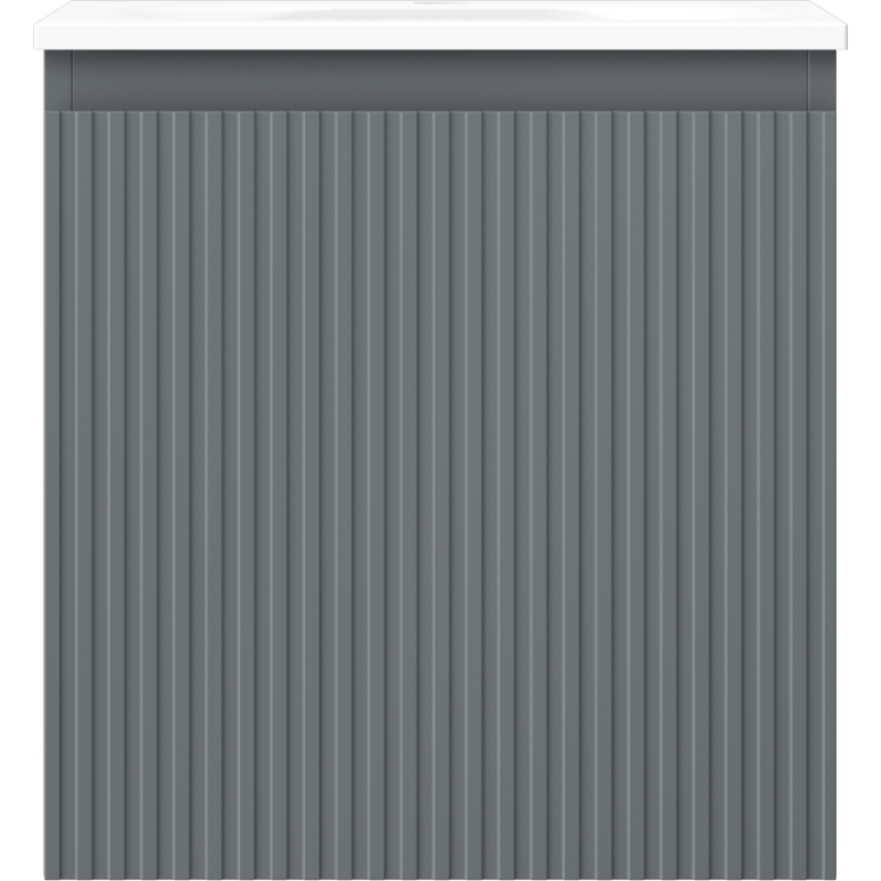 Mexen Rivel dulap de baie 45 cm cu lavoar Vela, 1 sertar, canelat, grafit mat/alb mat - 91A20-04547-1-BF66-W23M01