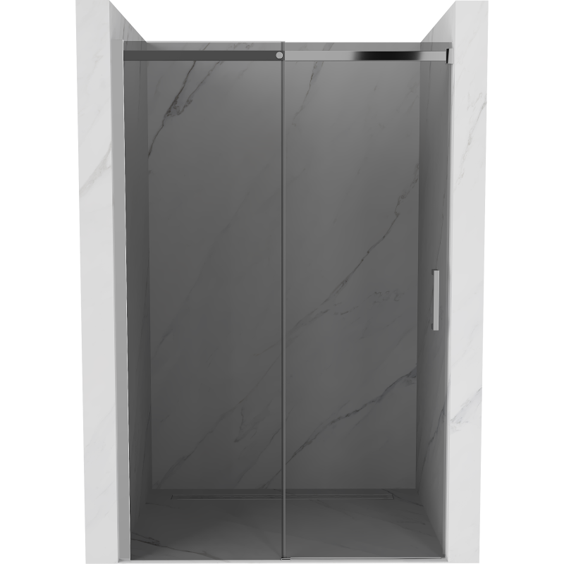 Mexen Omega 130 cm-es tolóajtós zuhanyajtó, grafit, króm - 825-130-000-01-40