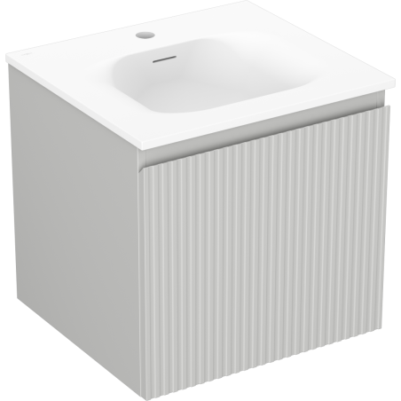 Mexen Rivel dulap baie 50 cm cu lavoar Vela, 1 sertar, canelat, gri mat/alb mat - 91A20-05047-1-BF62-W23M01