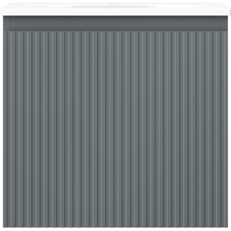 Mexen Rivel dulap baie 50 cm cu chiuvetă Vela, 1 sertar, riflat, grafit mat/alb mat - 91A20-05047-1-BF66-W23M01