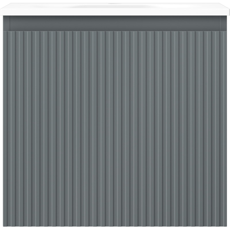 Mexen Rivel dulap baie 50 cm cu lavoar Vela, 1 sertar, canelat, grafit mat/alb mat - 91A20-05047-1-BF66-W23M01