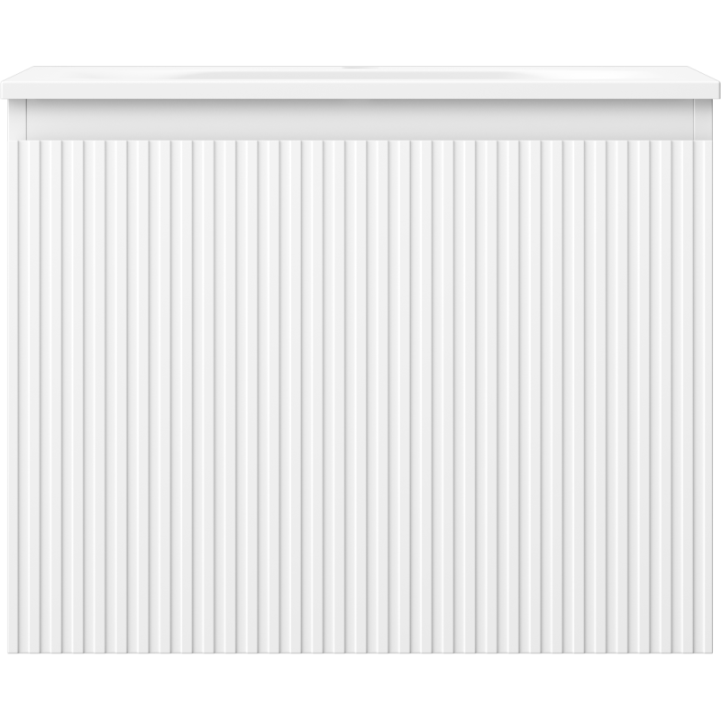 Mexen Rivel dulap de baie 60 cm cu chiuvetă Vela, 1 sertar, cu caneluri, alb mat - 91A20-06047-1-BF01-W23M01