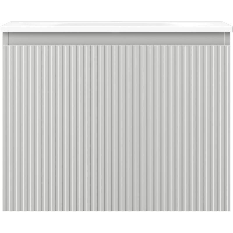 Mexen Rivel dulap de baie 60 cm cu chiuvetă Vela, 1 sertar, riflat, gri mat/alb mat - 91A20-06047-1-BF62-W23M01