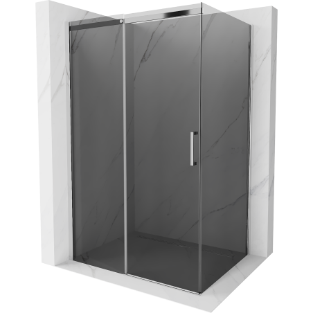 Mexen Omega cabina de duș glisantă 100 x 90 cm, grafit, crom - 825-100-090-01-40