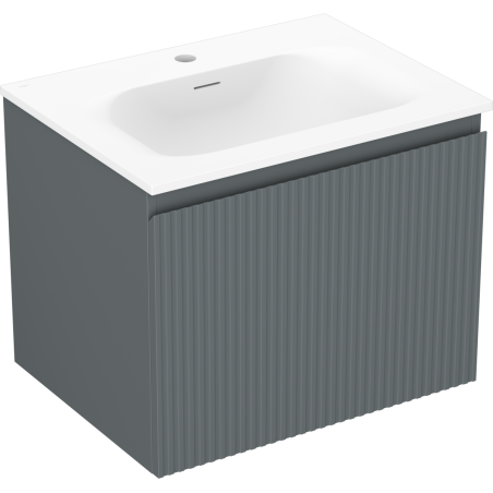 Mexen Rivel 60 cm-es fürdőszobai szekrény Velával, 1 fiók, bordázott, grafit matt/fehér matt - 91A20-06047-1-BF66-W23M01