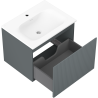 Mexen Rivel dulap baie 60 cm cu lavoar Vela, 1 sertar, canelat, grafit mat/alb mat - 91A20-06047-1-BF66-W23M01