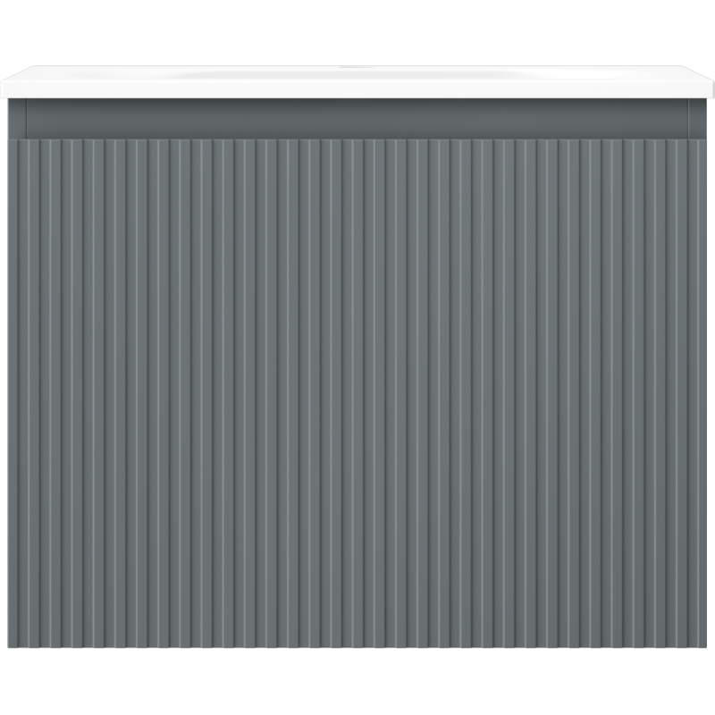 Mexen Rivel 60 cm-es fürdőszobai szekrény Velával, 1 fiók, bordázott, grafit matt/fehér matt - 91A20-06047-1-BF66-W23M01