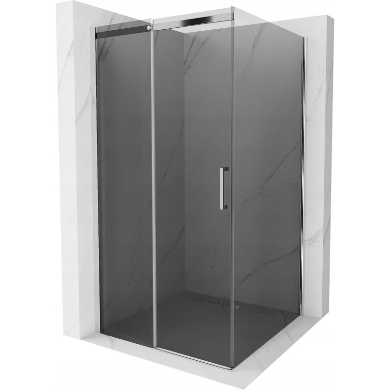 Mexen Omega 100 x 100 cm-es, grafit, króm tolóajtós zuhanykabin - 825-100-100-01-40