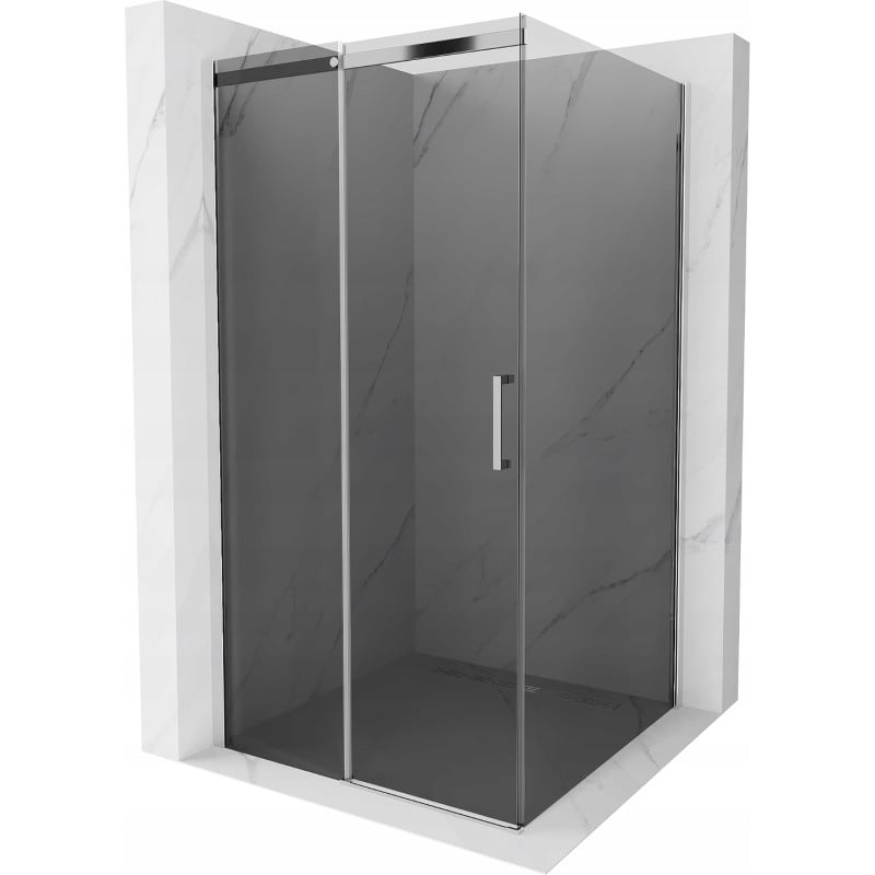 Mexen Omega cabină de duș glisantă 100 x 100 cm, grafit, crom - 825-100-100-01-40