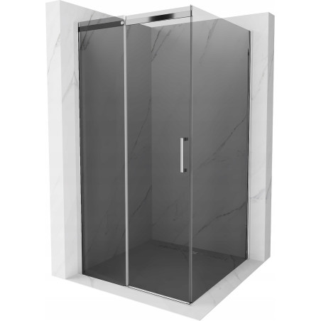 Mexen Omega 100 x 100 cm-es, grafit, króm tolóajtós zuhanykabin - 825-100-100-01-40