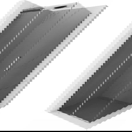 Mexen Omega tolóajtós zuhanykabin 100 x 100 cm, Sötétszürke, Króm - 825-100-100-01-40