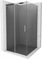 Mexen Omega 100 x 100 cm-es, grafit, króm tolóajtós zuhanykabin - 825-100-100-01-40