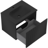 Mexen Rivel dulap baie 60 cm cu lavoar Vela, 1 sertar, riflat, negru mat - 91A20-06047-1-BF71-W23M71