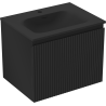 Mexen Rivel dulap baie 60 cm cu lavoar Vela, 1 sertar, riflat, negru mat - 91A20-06047-1-BF71-W23M71