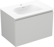 Mexen Rivel dulap baie 70 cm cu chiuvetă Vela, 1 sertar, canelat, gri mat/alb mat - 91A20-07047-1-BF62-W23M01