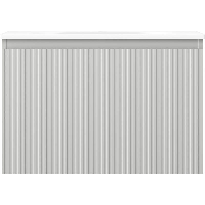 Mexen Rivel dulap de baie 70 cm cu chiuvetă Vela, 1 sertar, canelat, gri mat/alb mat - 91A20-07047-1-BF62-W23M01