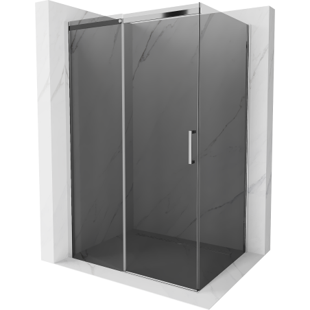 Mexen Omega tolóajtós zuhanykabin 110 x 100 cm, Sötétszürke, Króm - 825-110-100-01-40
