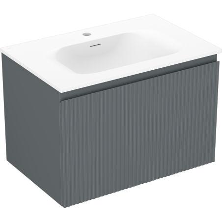 Mexen Rivel dulap de baie 70 cm cu lavoar Vela, 1 sertar, striat, grafit mat/alb mat - 91A20-07047-1-BF66-W23M01