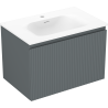 Mexen Rivel dulap de baie 70 cm cu lavoar Vela, 1 sertar, striat, grafit mat/alb mat - 91A20-07047-1-BF66-W23M01