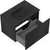 Mexen Rivel dulap baie 70 cm cu lavoar Vela, 1 sertar, canelat, negru mat - 91A20-07047-1-BF71-W23M71