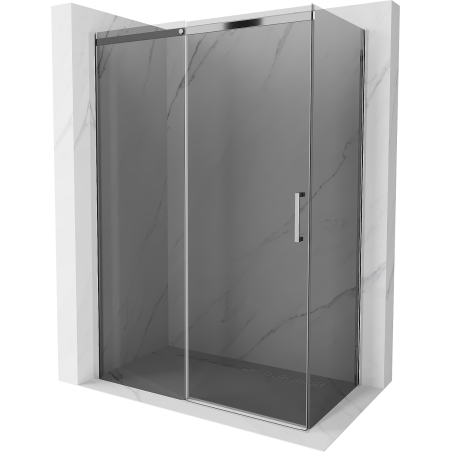 Mexen Omega tolóajtós zuhanykabin 130 x 70 cm, Sötétszürke, Króm - 825-130-070-01-40
