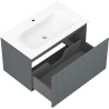 Mexen Rivel 80 cm-es fürdőszobaszekrény Vela mosdóval, 1 fiók, bordázott, grafit matt/fehér matt - 91A20-08047-1-BF66-W23M01