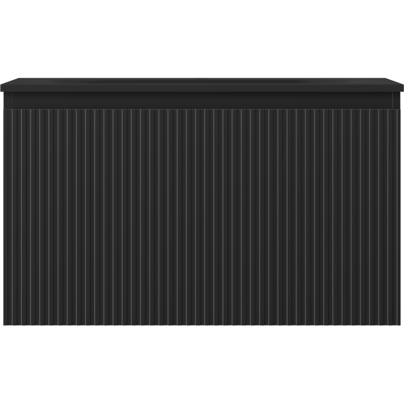 Mexen Rivel dulap baie 80 cm cu lavoar Vela, 1 sertar, canelat, negru mat - 91A20-08047-1-BF71-W23M71