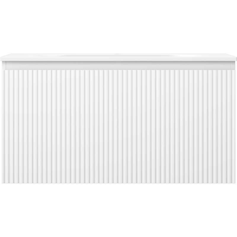 Mexen Rivel dulap baie 90 cm cu chiuvetă Vela, 1 sertar, striat, alb mat - 91A20-09047-1-BF01-W23M01