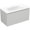 Mexen Rivel dulap baie 90 cm cu lavoar Vela, 1 sertar, canelat, gri mat/alb mat - 91A20-09047-1-BF62-W23M01