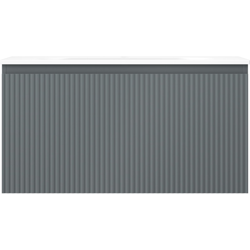 Mexen Rivel dulap baie 90 cm cu lavoar Vela, 1 sertar, șănțuit , grafit mat/alb mat - 91A20-09047-1-BF66-W23M01