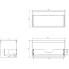 Mexen Rivel dulap baie 90 cm cu lavoar Vela, 1 sertar, riflat, grafit mat/alb mat - 91A20-09047-1-BF66-W23M01