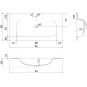 Mexen Rivel dulap baie 90 cm cu lavoar Vela, 1 sertar, șănțuit , grafit mat/alb mat - 91A20-09047-1-BF66-W23M01