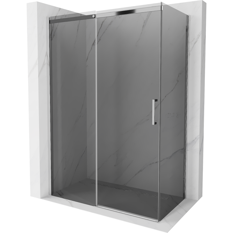 Mexen Omega cabină de duș glisantă 150 x 80 cm, grafit, crom - 825-150-080-01-40
