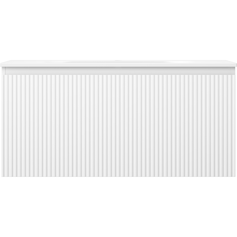 Mexen Rivel dulap baie 100 cm cu chiuvetă Vela, 1 sertar, canelat, alb mat - 91A20-10047-1-BF01-W23M01